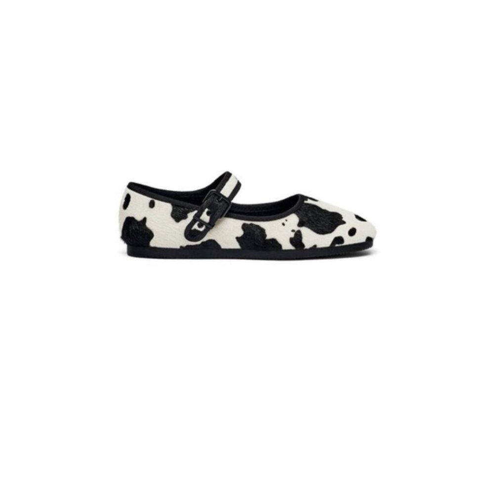 Zara Furskin Leather Ballet Flats
